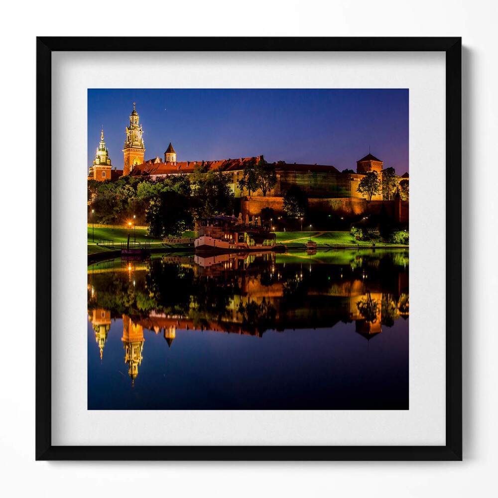Tablou rama unic Wawel noaptea pe Vistula