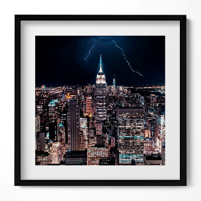 Tablou rama unic Zgârie-nori din New York noaptea