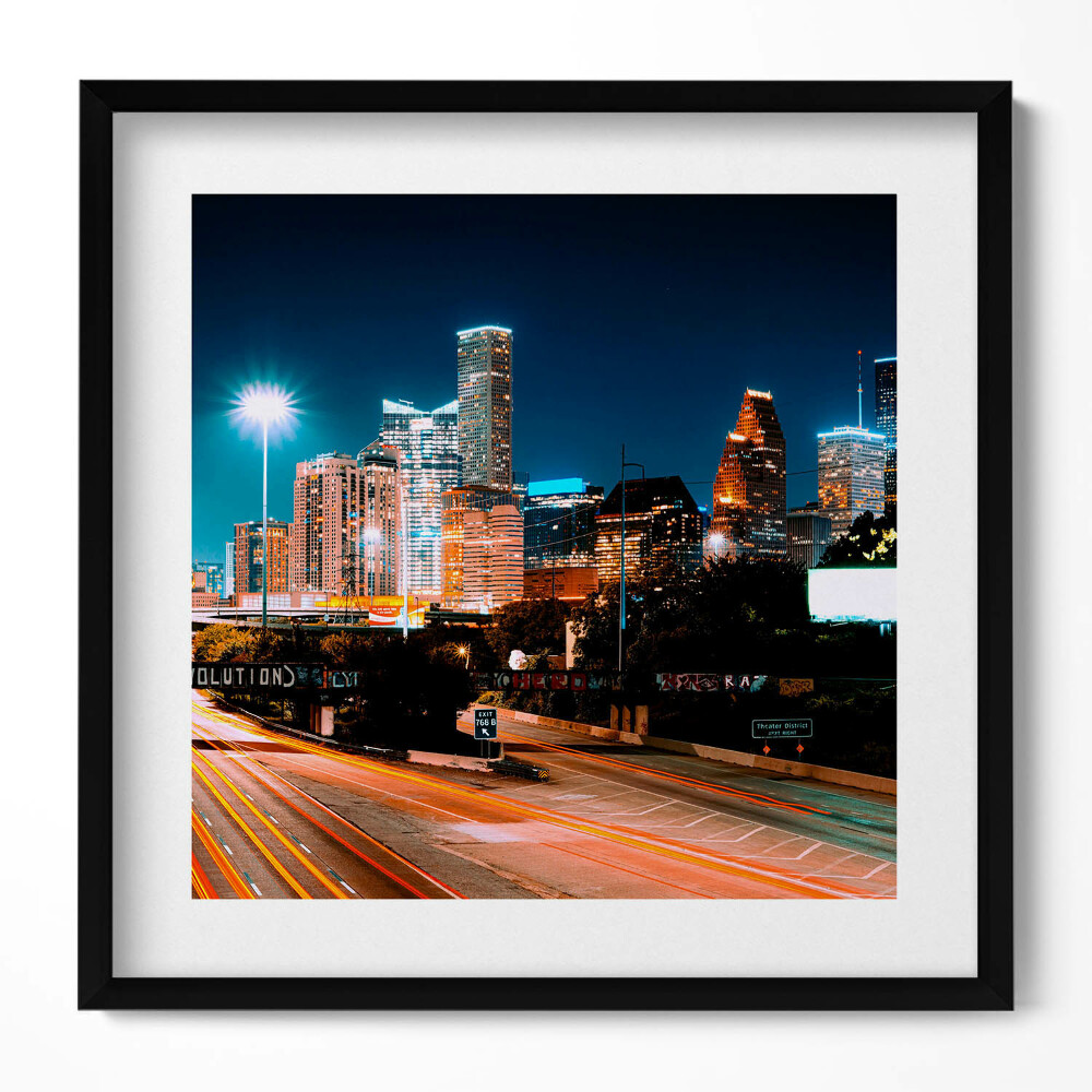 Tablou rama unic Orașul Houston noaptea