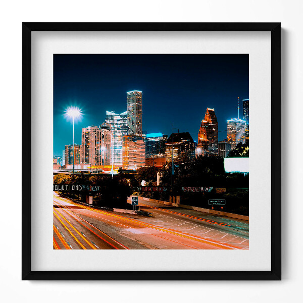 Tablou rama unic Orașul Houston noaptea