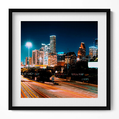 Tablou rama unic Orașul Houston noaptea