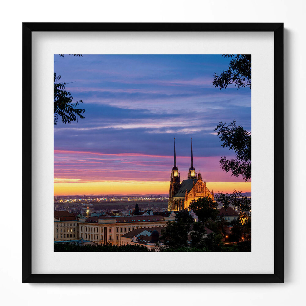 Tablou rama unic Răsărit de soare Brno