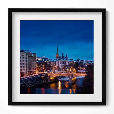 Tablou living cu rama unic Panorama Pilsen Republica Cehă