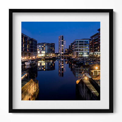 Tablou living cu rama unic Orașul Leeds iluminat noaptea