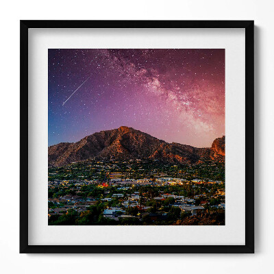 Tablou rama unic Munți cu o galaxie pe cer