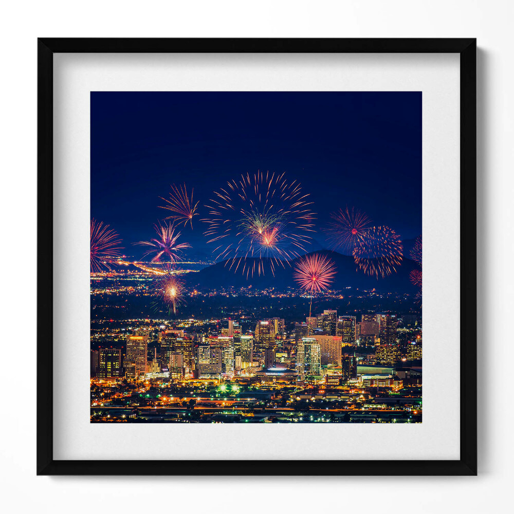 Tablou living cu rama unic Orașul Phoenix noaptea