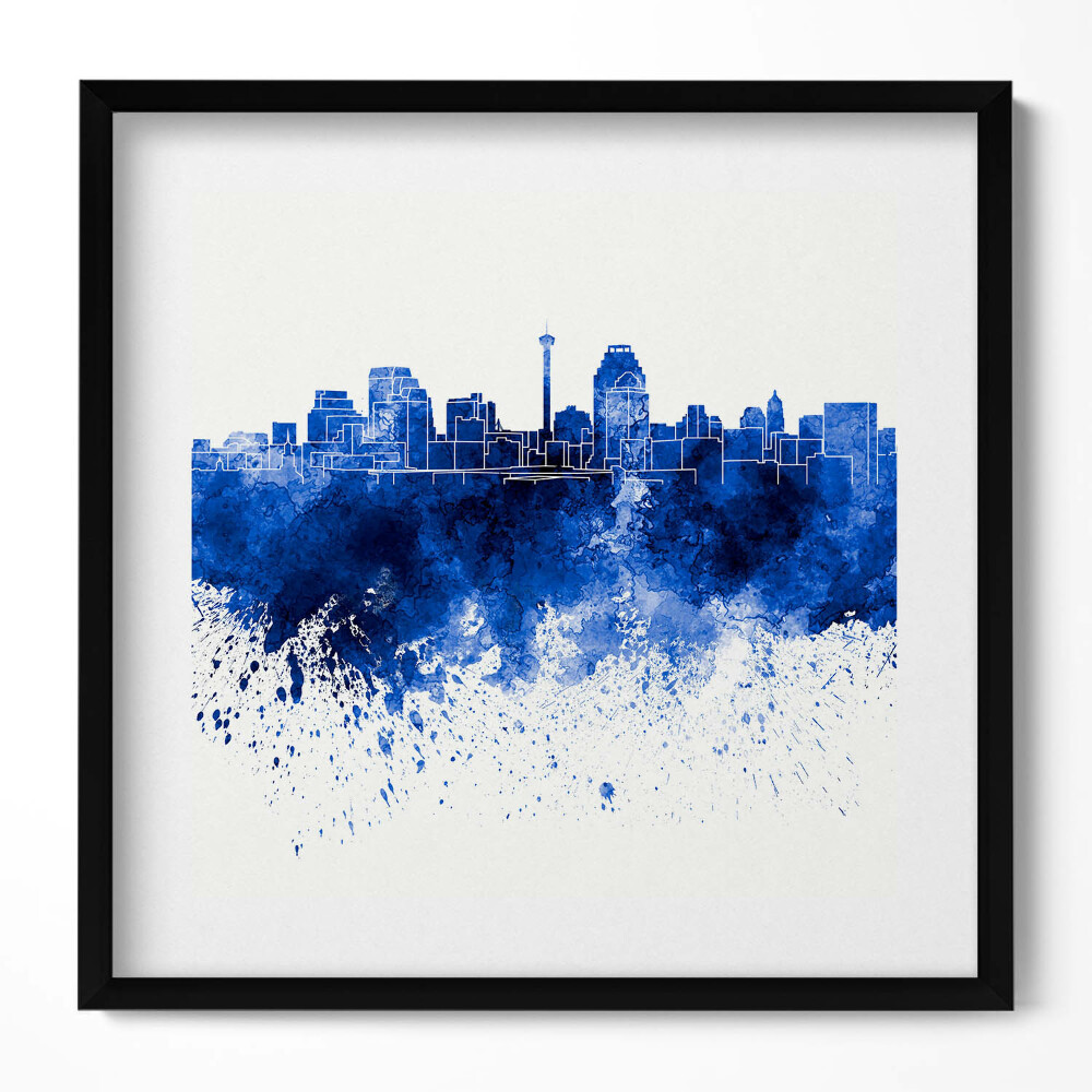 Tablou rama unic Panoramă a acuarelelor din San Antonio