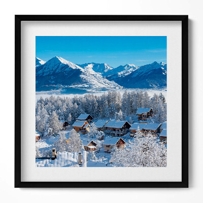 Tablou living cu rama unic Zăpadă în Alpi