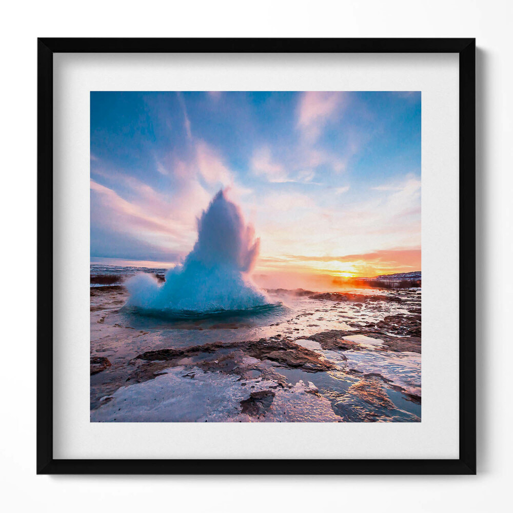 Tablou rama unic Gheizerul de pe insula Islanda