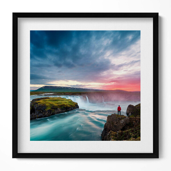Tablou rama unic Peisaj cu cascada Godafoss