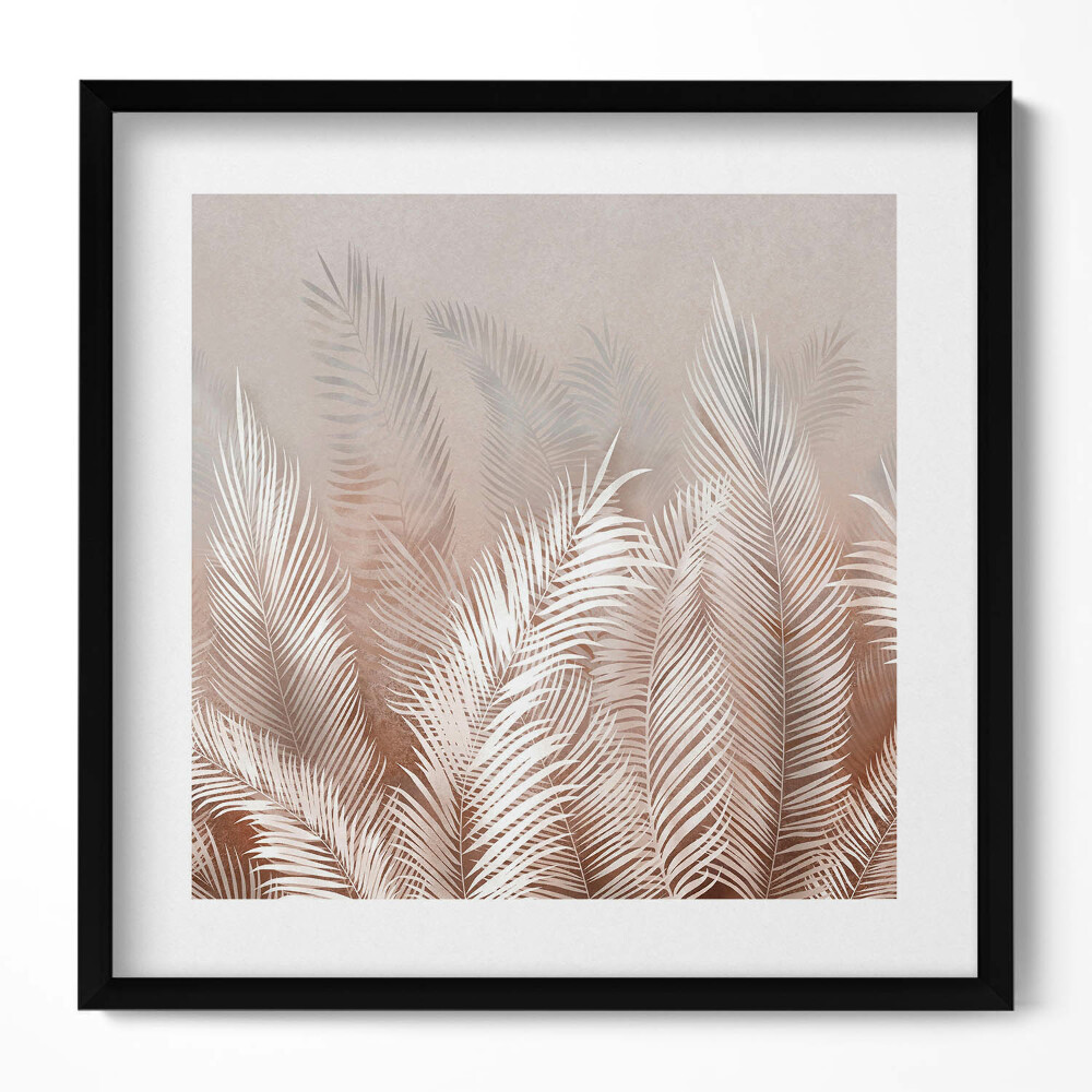 Tablou living cu rama unic Plante cu frunze Boho