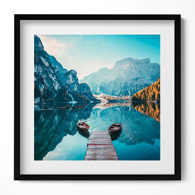 Tablou living cu rama unic Bărci pe lac