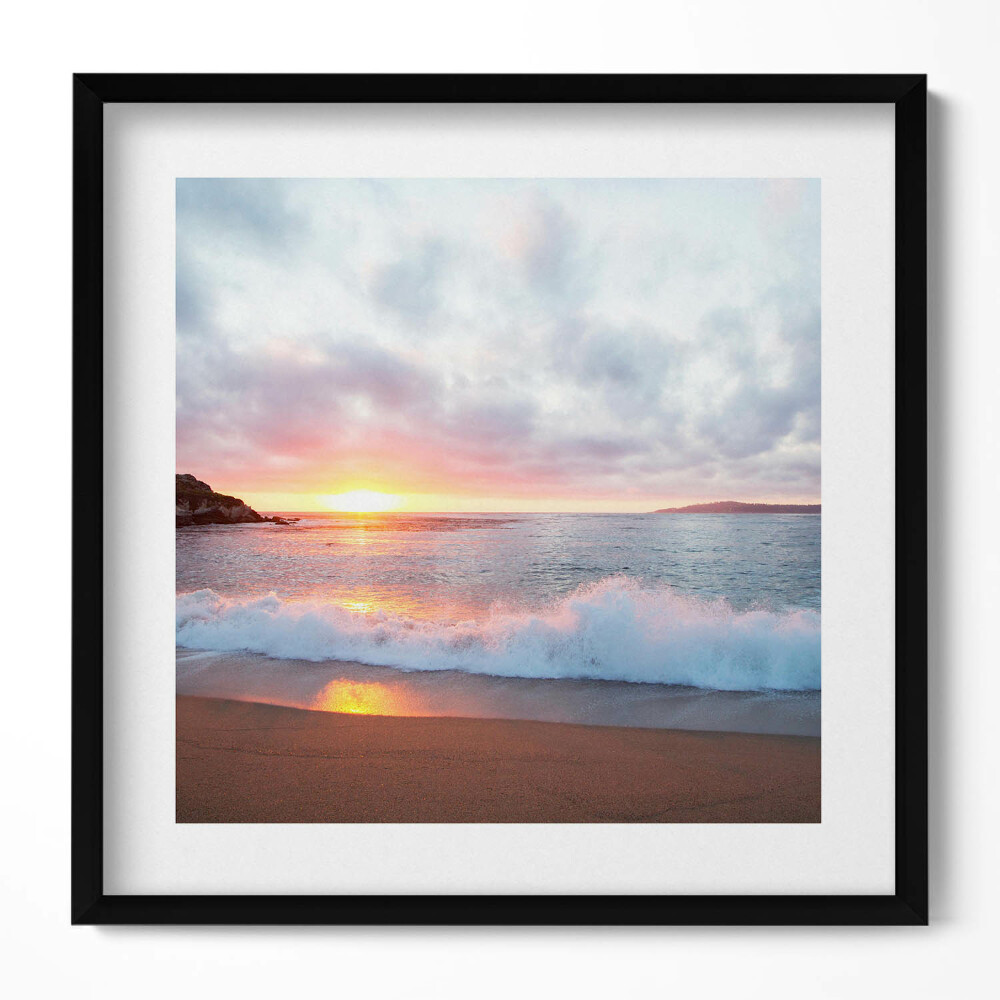 Tablou rama unic Plaja la mare și apusul soarelui