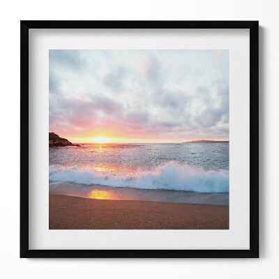 Tablou rama unic Plaja la mare și apusul soarelui