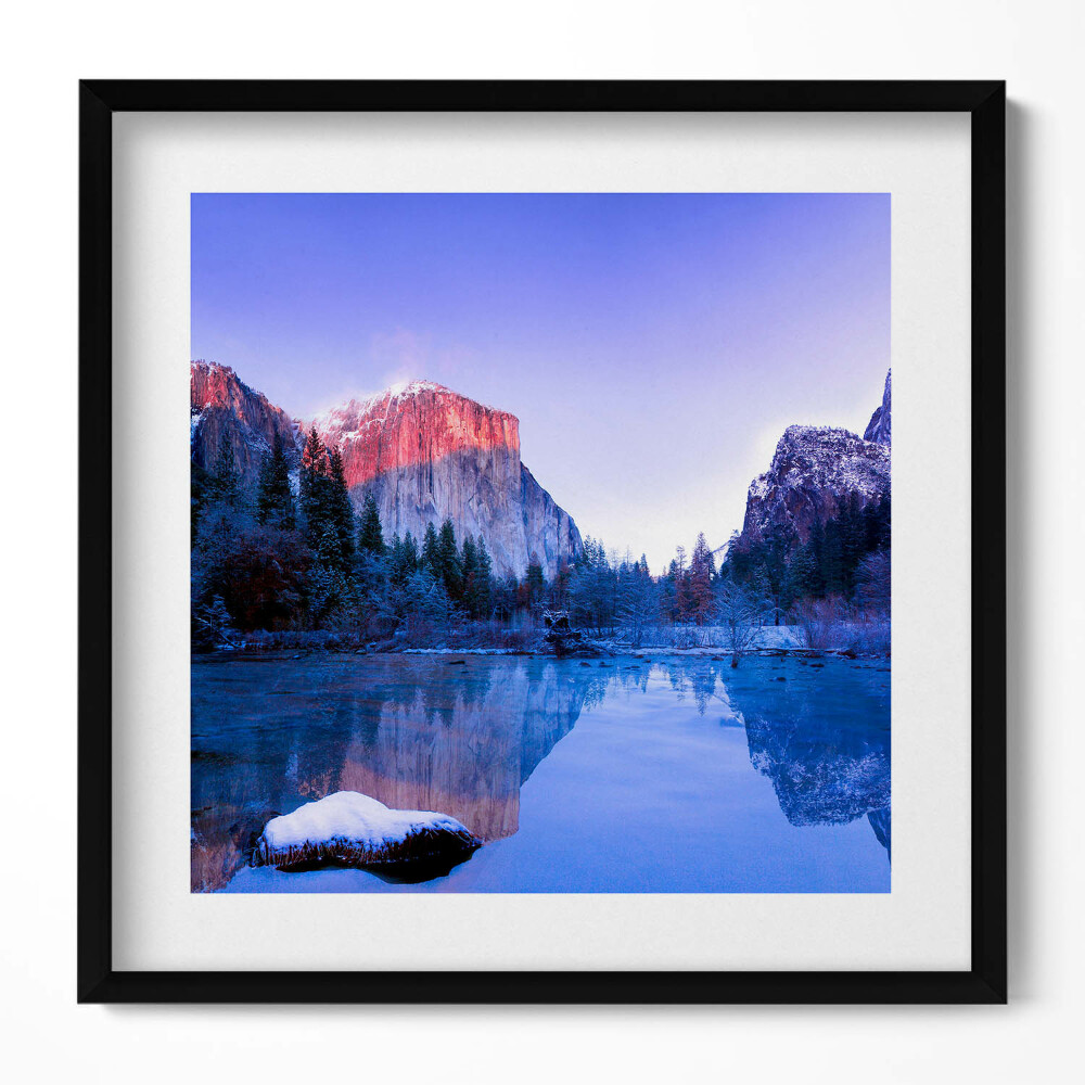 Tablou rama unic Peisaj lacustru de iarnă