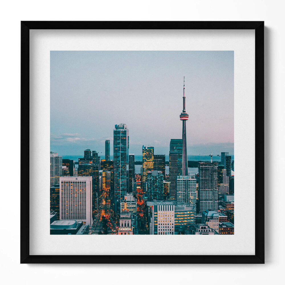 Tablou living cu rama unic Panorama orașului seara