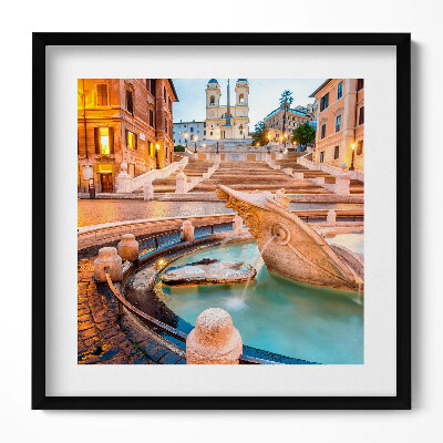 Tablou living cu rama unic Fântână în oraș