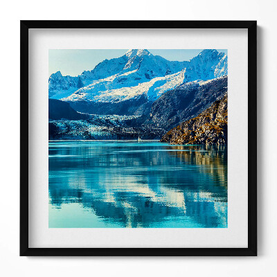 Tablou living cu rama unic Peisaj frumos al unui lac de munte