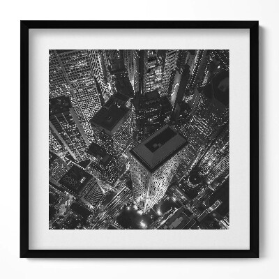 Tablou living cu rama unic O vedere de sus a unui oraș mare noaptea