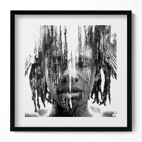 Tablou living cu rama unic Ilustrație a unui african indigen