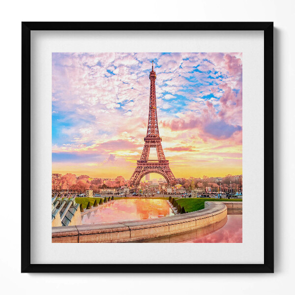 Tablou rama unic Vedere romantică a Turnului Eiffel din Paris