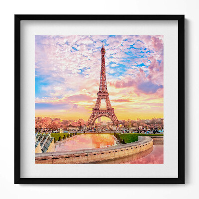 Tablou rama unic Vedere romantică a Turnului Eiffel din Paris