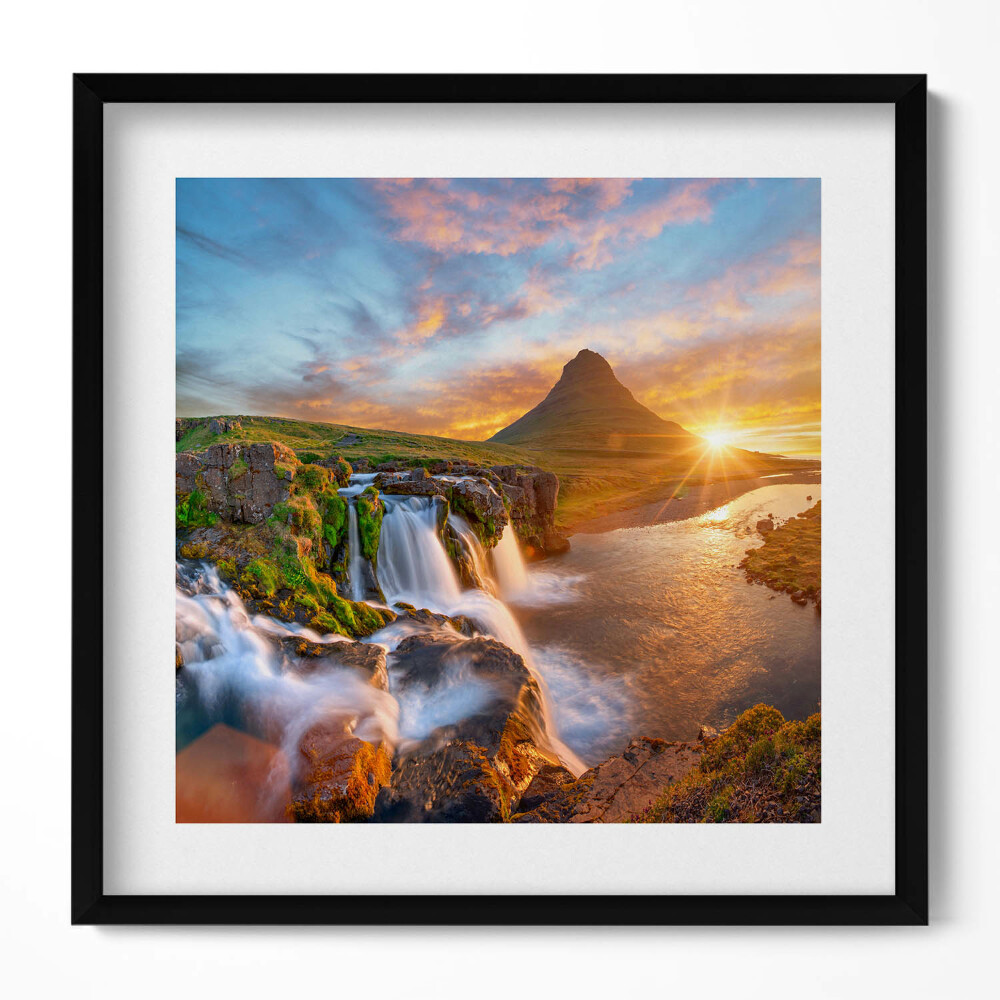 Tablou living cu rama unic Peisaj natural la apus