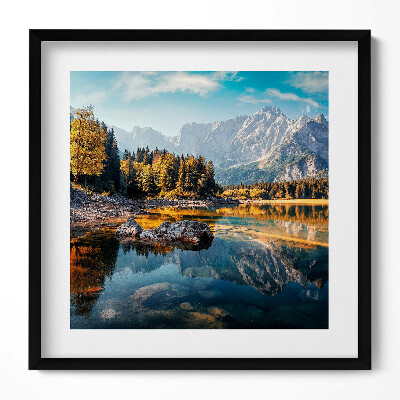 Tablou rama unic Peisaj montan frumos cu un lac