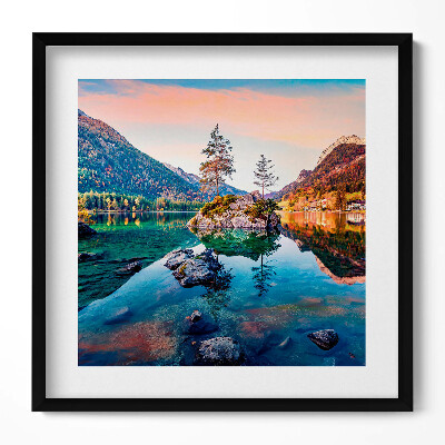 Tablou rama unic Peisaj frumos al lacului de munte