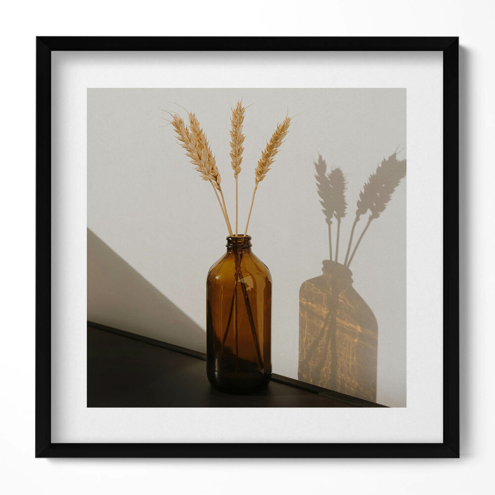 Tablou living cu rama unic Vază boho cu știeturi de porumb