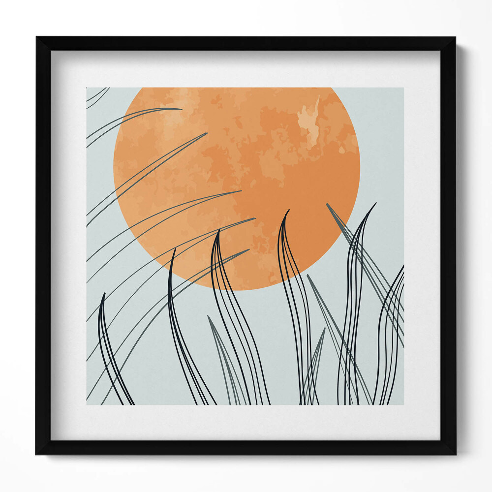 Tablou living cu rama unic Plante minimaliste și soare în stil boho