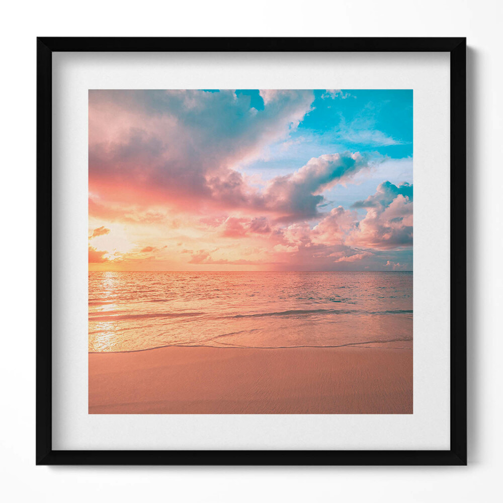 Tablou living cu rama unic Apus de soare romantic peste mare