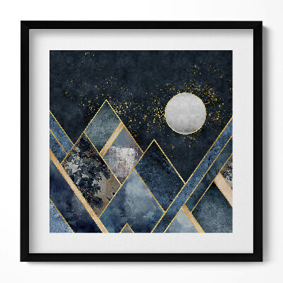 Tablou rama unic Peisaj abstract al munților noaptea și al lunii