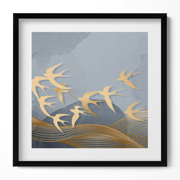 Tablou rama unic Ilustrație a păsărilor care zboară