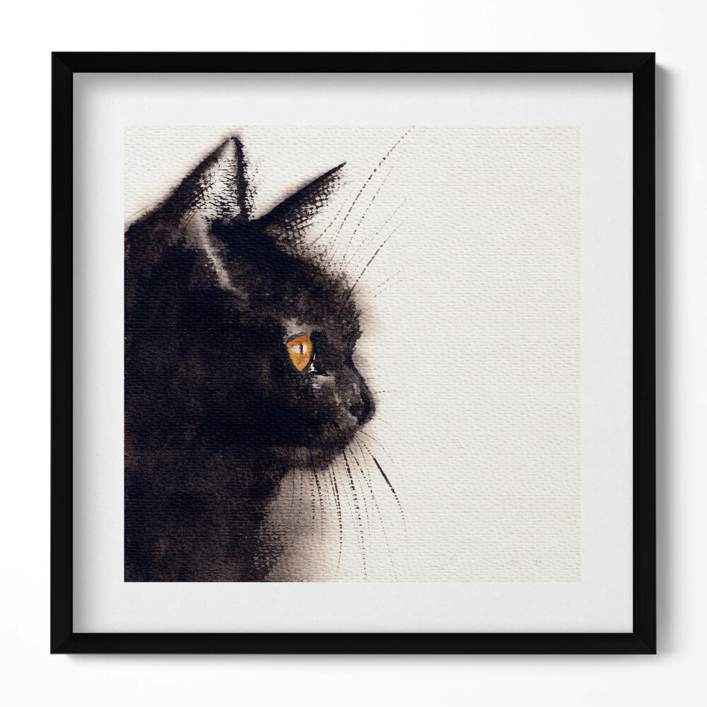 Tablou rama unic Portretul unei pisici negre