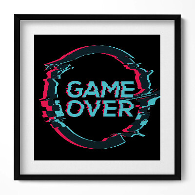 Tablou living cu rama unic Semnul „Game over” pentru jucător