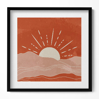 Tablou living cu rama unic Ilustrație a soarelui care răsare