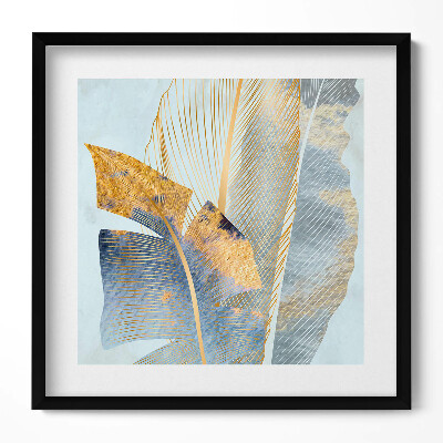 Tablou rama unic Frunze de bananier glamour cu aur