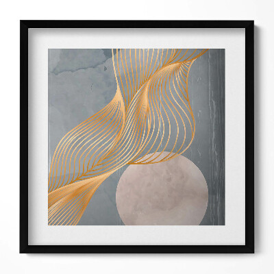 Tablou living cu rama unic Ilustrație abstractă a lunii cu aur