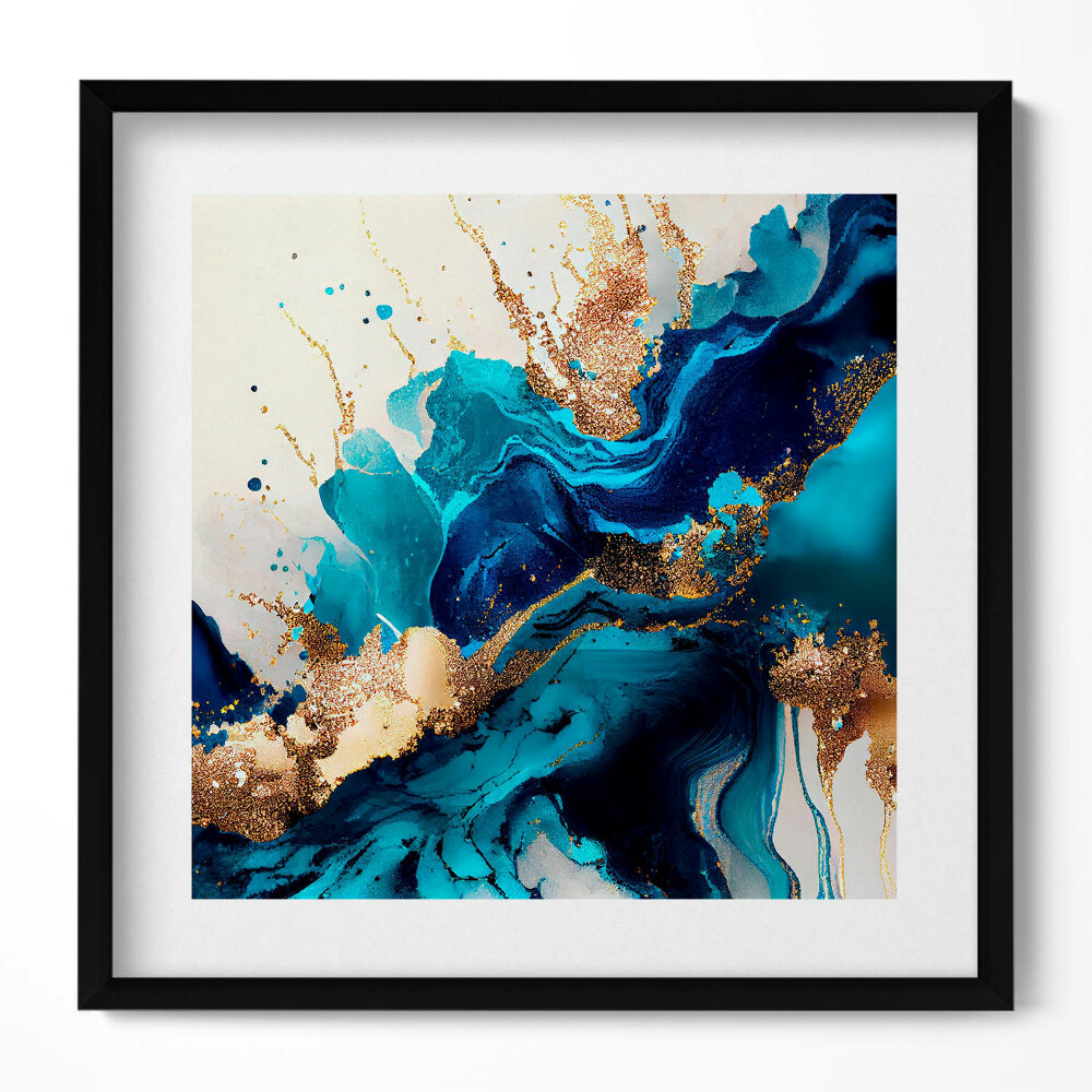 Tablou rama unic Rezumat lichid cu aur