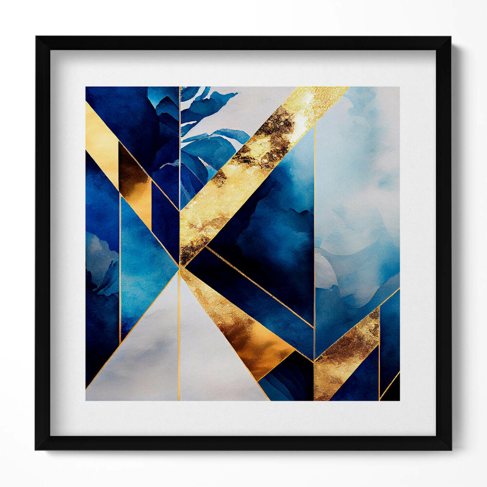 Tablou living cu rama unic Compoziție geometrică cu aur