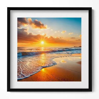 Tablou living cu rama unic Apus de soare peste mare