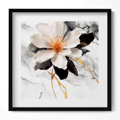 Tablou rama unic Compoziție de marmură și flori