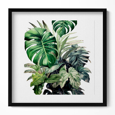 Tablou rama unic Frunze de Monstera pictate