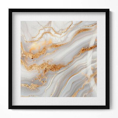 Tablou living cu rama unic Textură de marmură cu aur