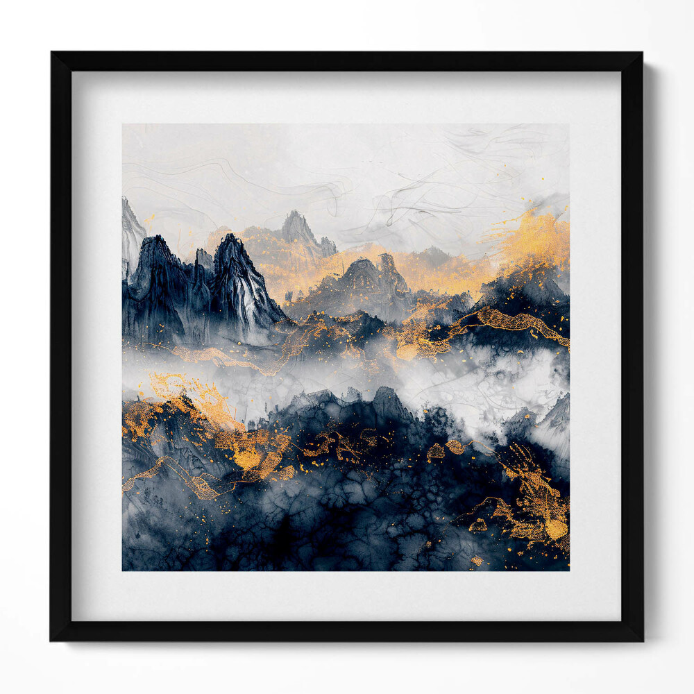 Tablou living cu rama unic Peisaj abstract al munților printre nori