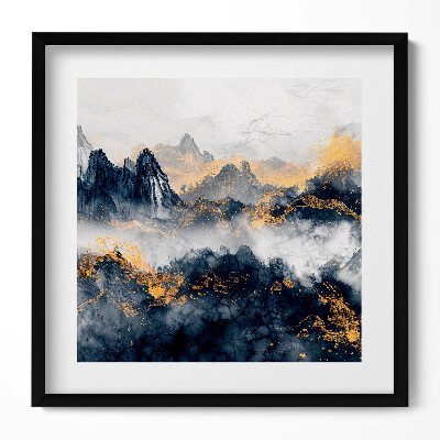 Tablou living cu rama unic Peisaj abstract al munților printre nori