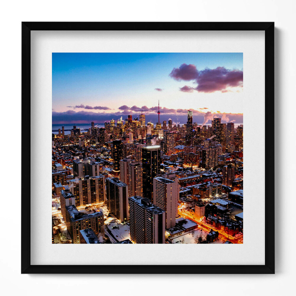 Tablou rama unic Arhitectura unui oraș mare din perspectiva unei păsări