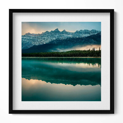 Tablou rama unic Peisaj cu lac, pădure și munți