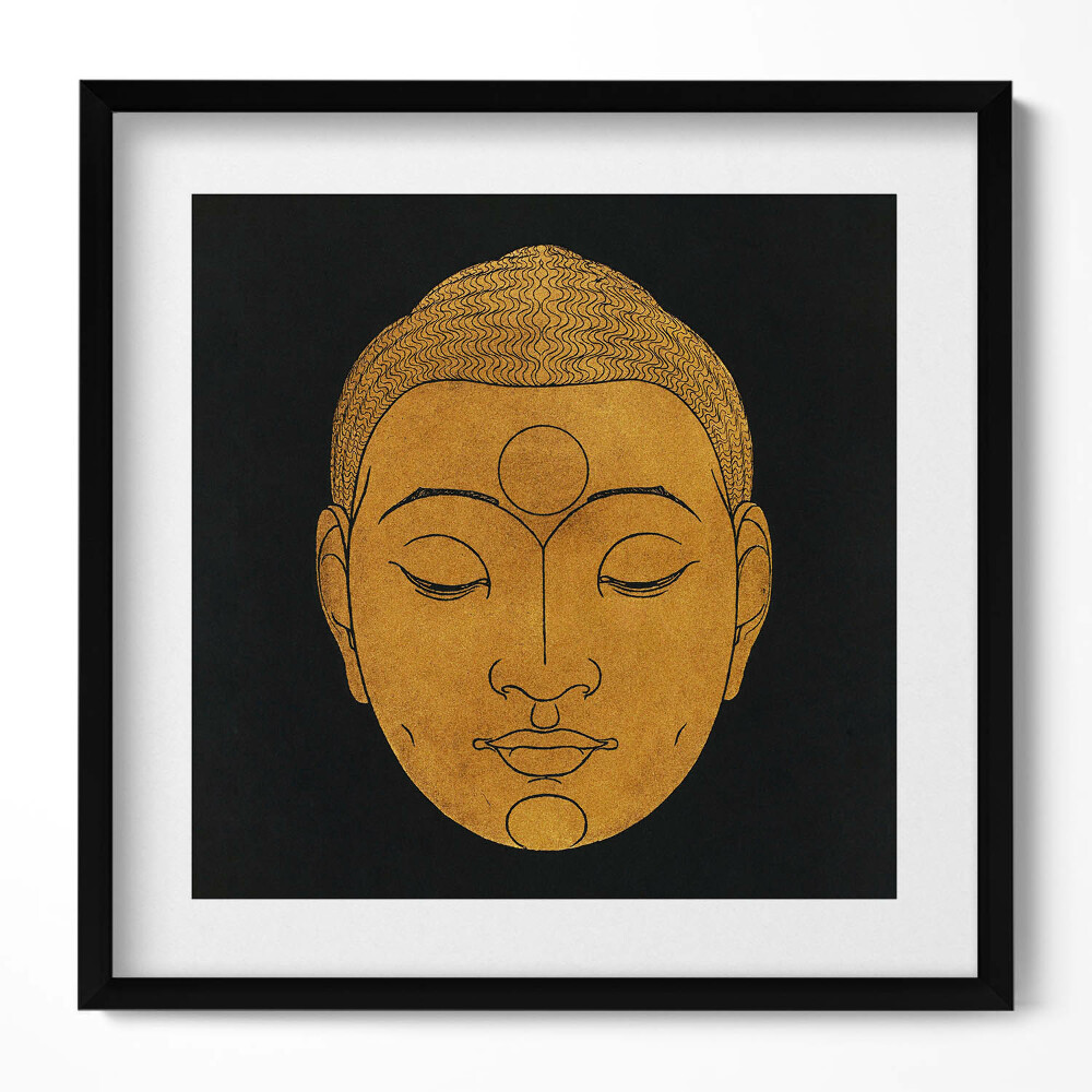 Tablou rama unic Cap de Buddha de aur
